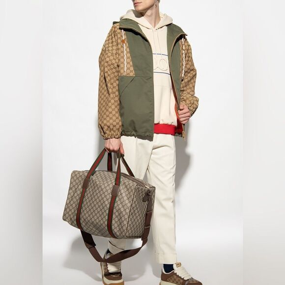 Gucci Logo Light Web Stripe Neoprene Unisex Hoodie XS & Medium NWT 752274 - Picture 3 of 14